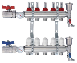 Коллекторная группа с расходомерами 1" , 10 хода