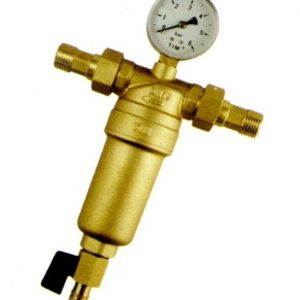 Фильтр промывной с манометром металлический JH-1001