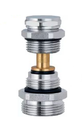 Клапан регулировочный под шестигранник на обратным контуре с ниппелем 1/2" Н — 3/4" Н M305-23