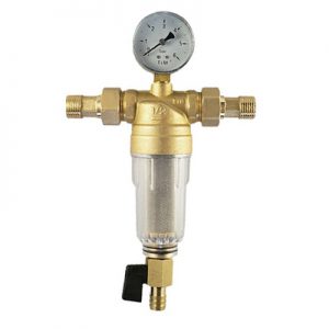 Фильтр промывной 1/2" с манометром, стеклянный корпус JH-1002Y2