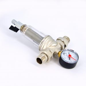 Фильтр промывной с манометром стеклянный JH-1002